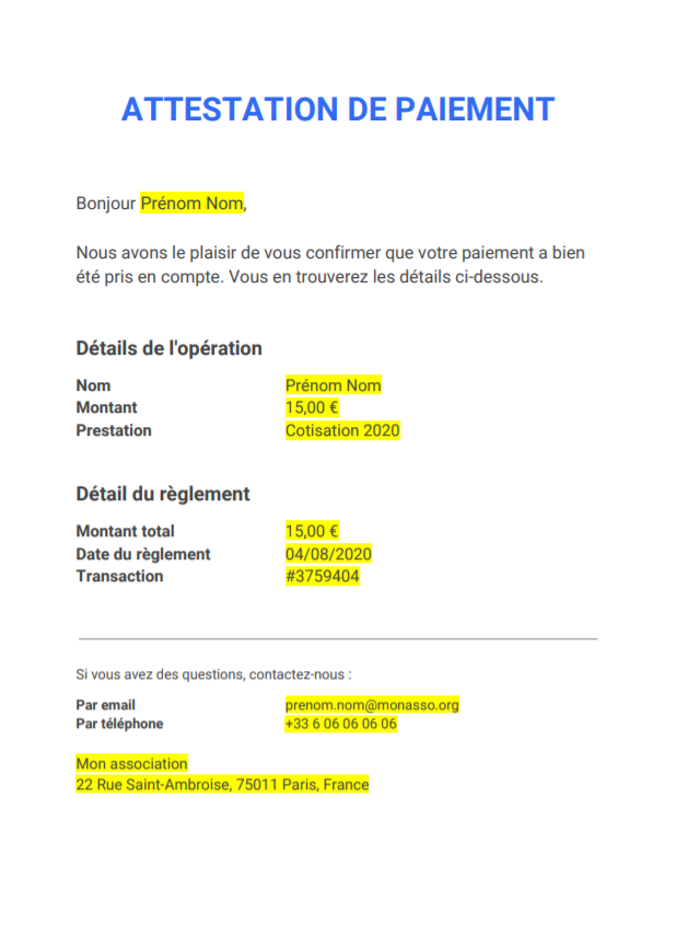 Modele Attestation De Paiement Cheque Impaye Gratuit – Financial Report